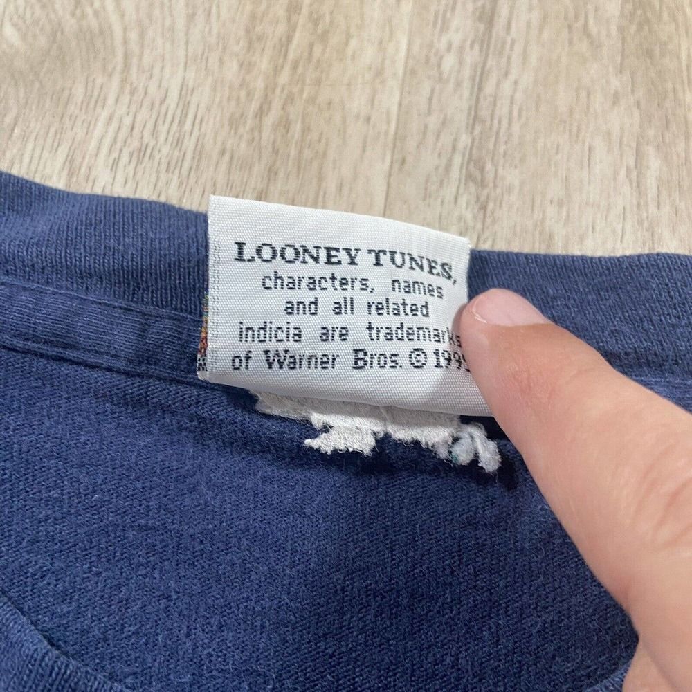 Vintage 1995 Looney‎ Tunes Tweety Bird T-Shirt TV Cartoon Men’s Size XL Blue - Picture 4 of 9
